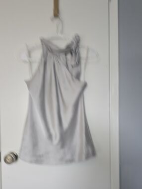 INC International Concepts Light Gray Tie-Neck Halter Cami